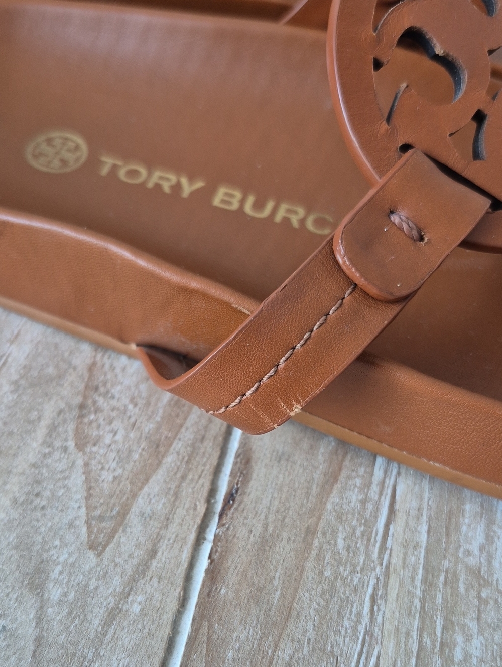 Tory Burch Cloud Miller Sandals Bourbon Miele Size 7 - Picture 3 of 12